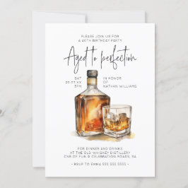 Åldras till Perfection Whiskey Male Birthday Inbjudningar