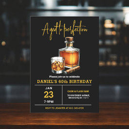 Åldras till Perfection Whisky Cigar 60:e födelseda Inbjudningar