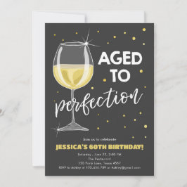 Åldras till Perfection White Vin Surprise Birthday Inbjudningar