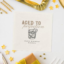 Åldras till Perfection White Whiskey-Födelsedagsfe Pappersservett