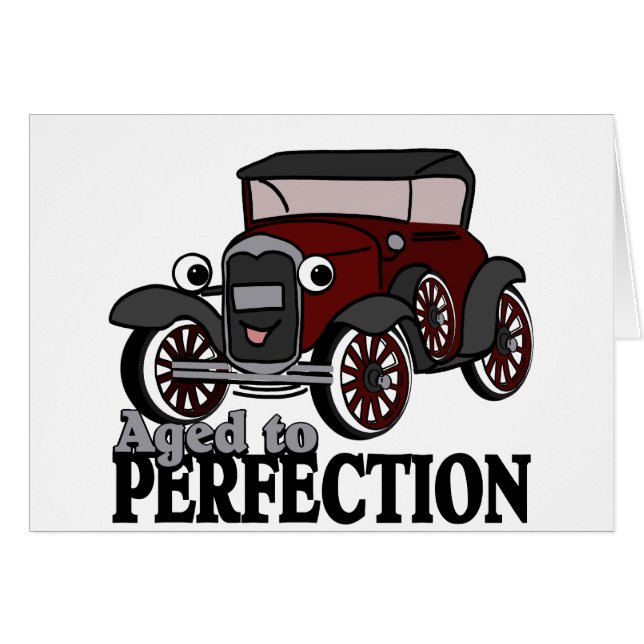 Åldras till Perfektion/ Antique Car Hälsningskort (Framsidan Horizontal)