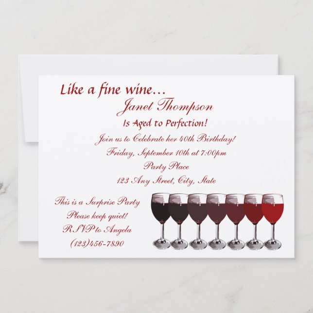 Åldras till Perfektion/ Birthday Inbjudan (Framsida)