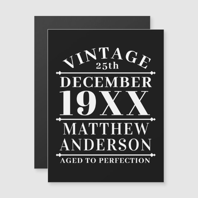 Åldras till Perfektion för Vintage av personlig (Fram/baksida)