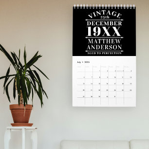 Åldras till Perfektion för Vintage av personlig Kalender