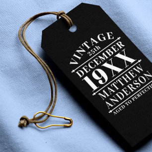 Åldras till Perfektion för Vintage av personlig Presentetikett