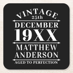 Åldras till Perfektion för Vintage av personlig Underlägg Papper Kvadrat