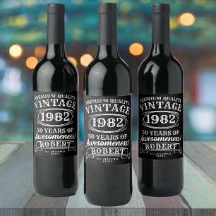 Åldras till Perfektion Personlig Vintage födelseda Vinflaska Etikett