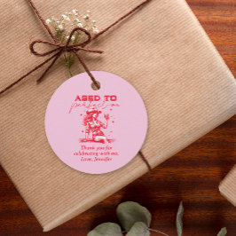 Åldras till Perfektion Rosa Cowgirl Birthday Tack Gåvor Etiketter