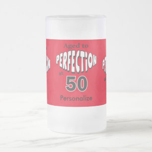 Åldras till Perfektion vid 50 50:e födelsedagen Frostat Ölglas