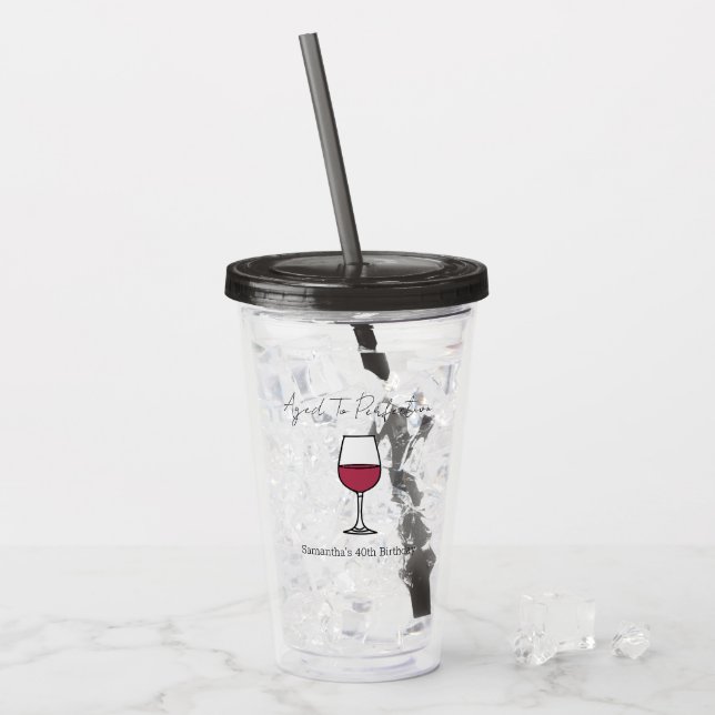 Åldras till Perfektion Vin 40:e födelsedagen Take Away Mugg (Framsida Ice)