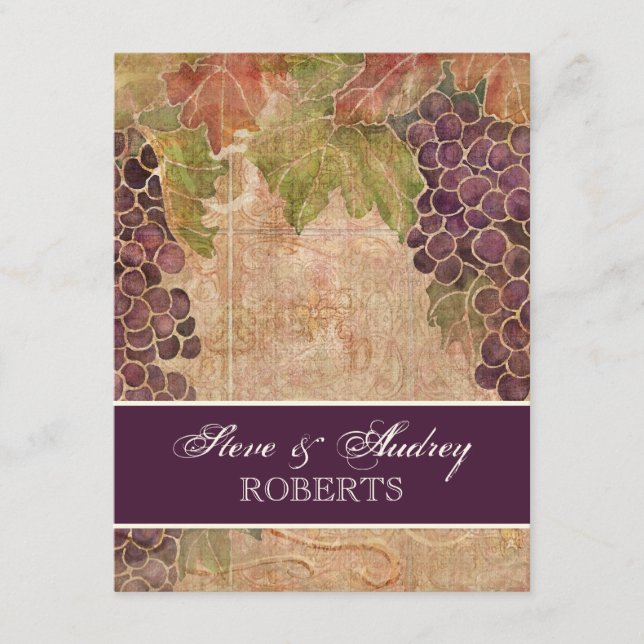 Åldras Vineyard Bröllop Stationery - platta kort (Framsida)
