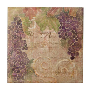 Åldras Vineyard Watercolor Home Decor Kakelplatta