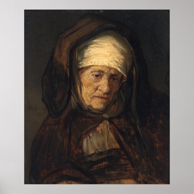Åldras Woman - Poster av Rembrandt Fine Art (Framsidan)