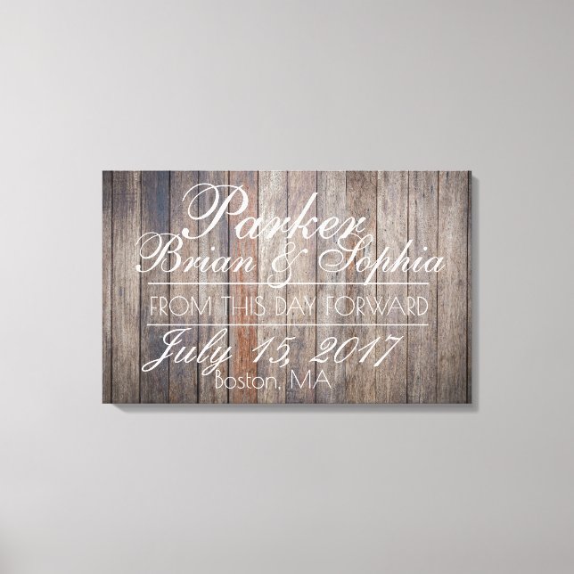 Åldras Wood Bröllop Kanvastryck (Framsida)