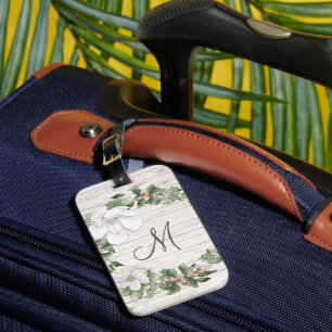 Åldras Wood Monogram med Magnolias Wand Bagagebricka