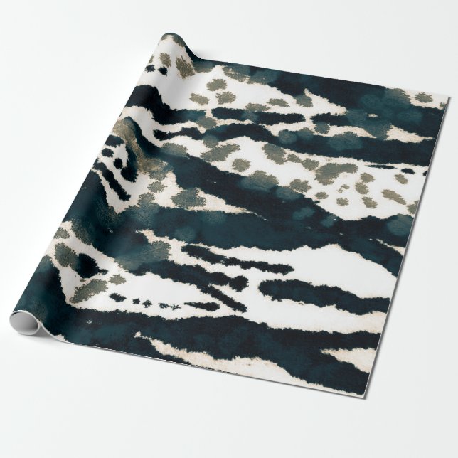 Åldras Zebra tryck. Grått Zebra Rough Print. Grått Presentpapper (Utrullad)