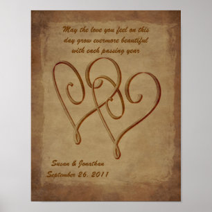 Åldrasen Entwed Hearts Pappra Anpassade Bröllop Po Poster
