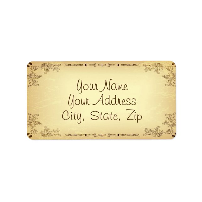 Åldrasen Retro-Vintage Papper Adressetikett (Framsidan)