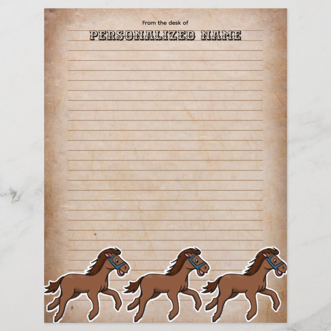 Åldrat Harry Horse Linjerat Pappersark (Framsida)
