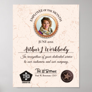 Åldrat stenanställd fotokännedomscertifikat poster