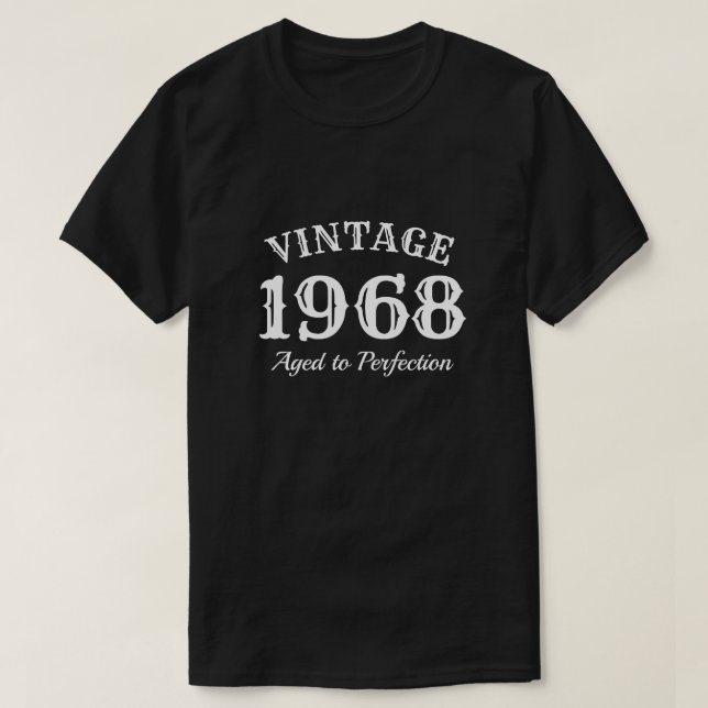 Åldrats till manar för perfektion 1968 den 50th t-shirt (Design framsida)