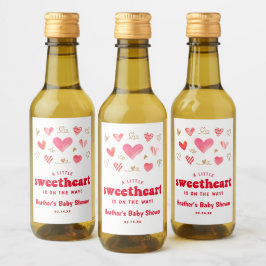 Äldre Alla hjärtans dag Baby Shower Mini Vinetikett