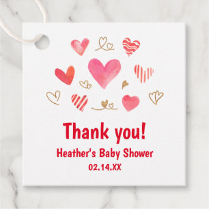 Äldre Alla hjärtans dag Baby Shower Tack Gåvor Etiketter
