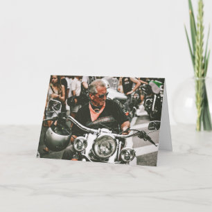 Äldre Bikerna Motorcykel Rider V-Twin Birthday Kort