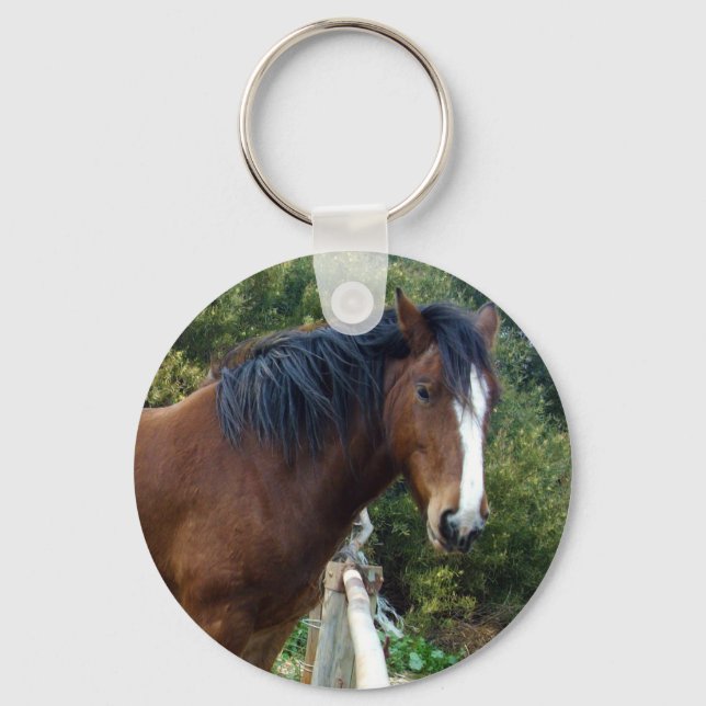 Äldre Clydesdale Horse Nyckelring (Framsida)