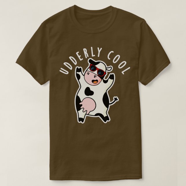 Äldre Coola Cute Cow Pun T Shirt (Design framsida)