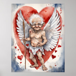 Äldre cupid - Art-utskrift Poster