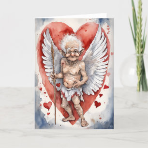 Äldre Cupid Valentine Day Card Tack Kort
