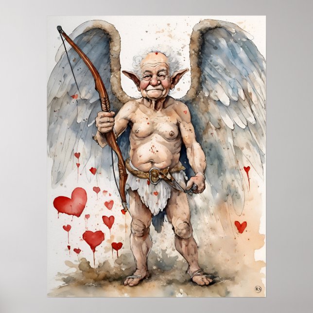 Äldre Cupid Valentine Poster (Framsidan)