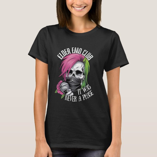 Äldre Emo Klubb Det var aldrig ett Phase Skeleton  T Shirt (Framsida)