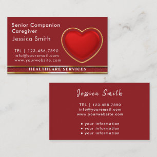 Äldre karriär Modern Red Heart Medical Visitkort