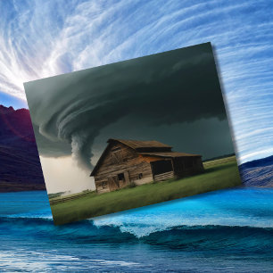 Äldre ladan i tornado vykort