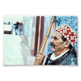 Äldre människor i traditionell atmosfär som transp fototryck