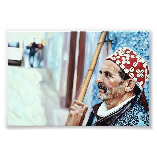 Äldre människor i traditionell atmosfär som transp fototryck (Framsidan)