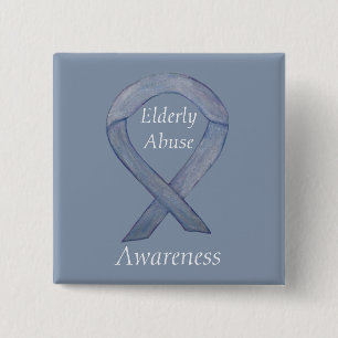 Äldre Missbruksmedvetande Silver Ribbon Anpassnin Knapp