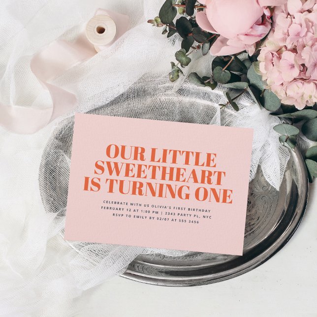 Äldre modern flicka 1:a födelsedagen inbjudningar (Skapare uppladdad)