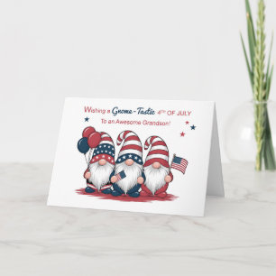 Äldre Morson Fjärde juli Cute Patriotic Gnome Kort
