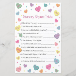 Äldre Nursery Rhyme Trivia Baby Shower Game
