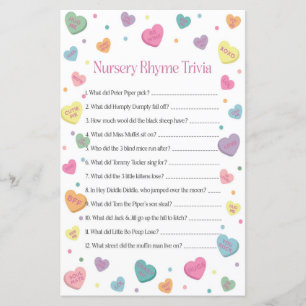 Äldre Nursery Rhyme Trivia Baby Shower Game