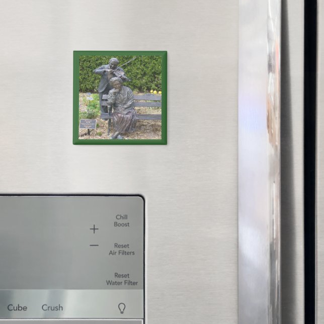 Äldre par serumgranat Botanical Garden Square Magnet (In Situ (Fridge))