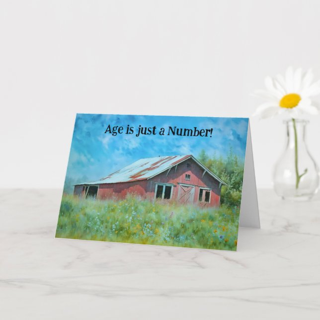 Äldre person Nice Gamla Barn med blommor Kort (Liten växt)
