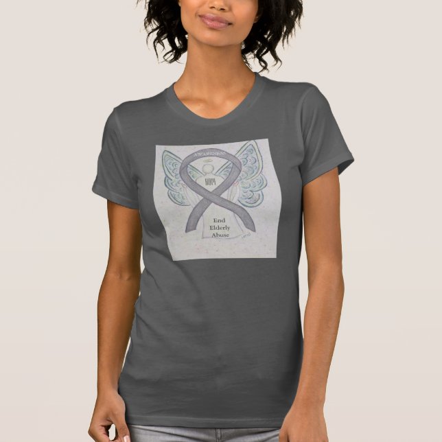 Äldre Ribbon Angel Shirt Ribbon Angel Srt Missbruk T Shirt (Framsida)