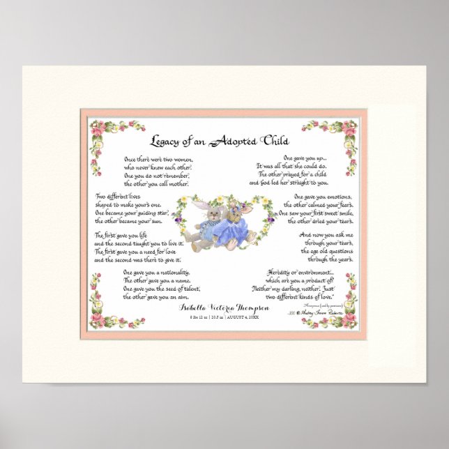 Äldre Rosa av adopterad barnhand Poster (Framsidan)