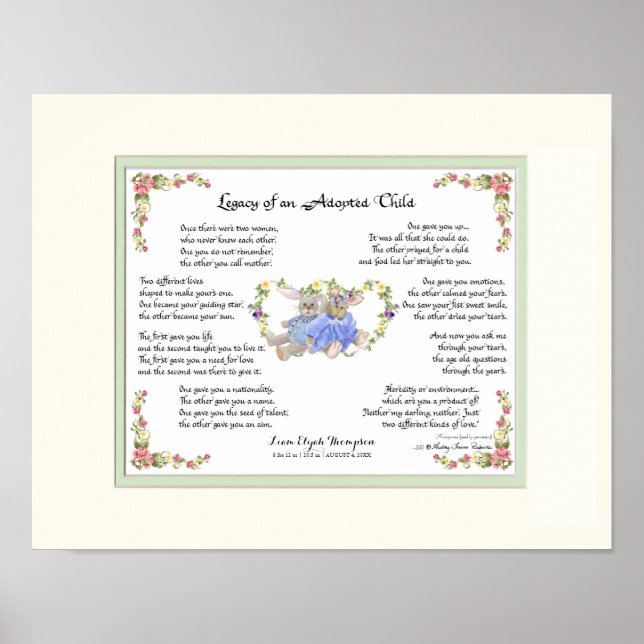 Äldre Rosa av adopterad barnhand Poster (Framsidan)