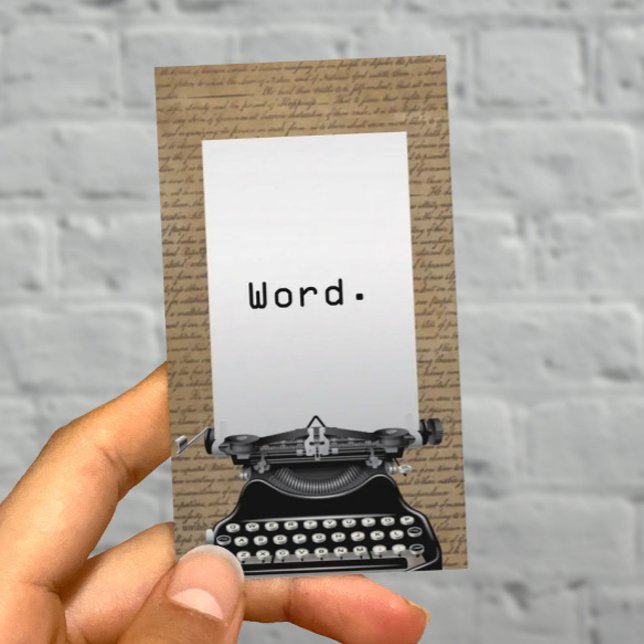 Äldre skript och skrivmaskin-Vintage Visitkort (Skapare uppladdad)