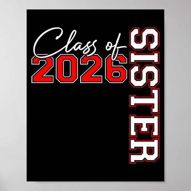 Äldre syster klass 2026 stolt storasyster poster (Framsidan)